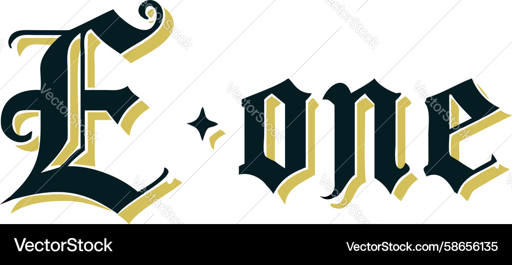 Ornate gothic initial e with elegant scrollwork Vector Image
