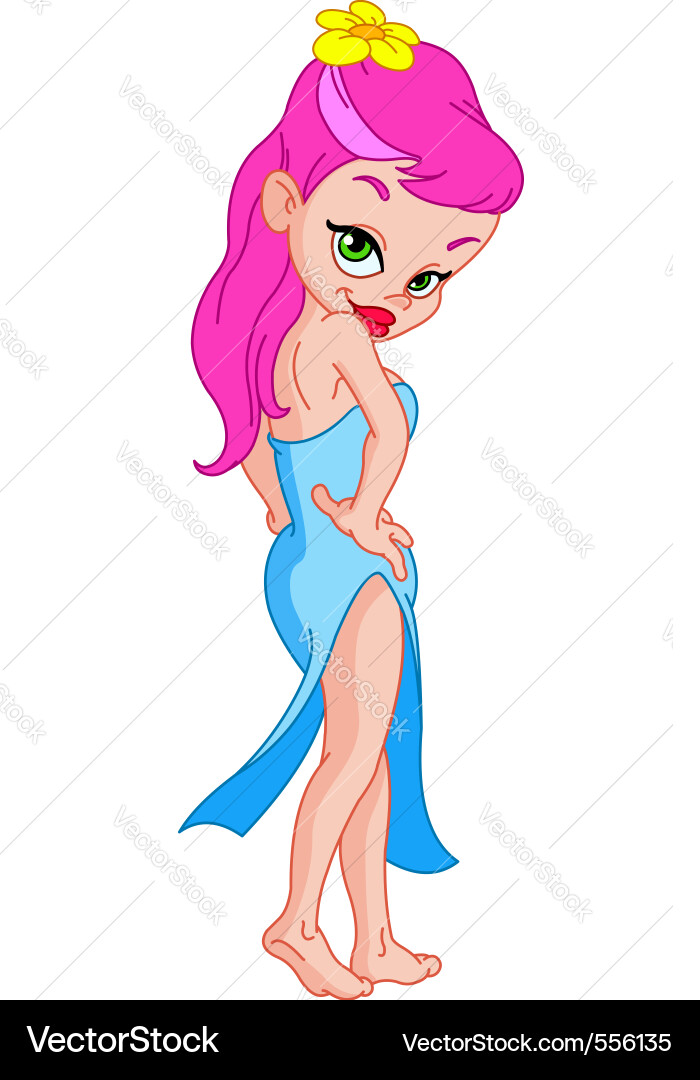 Pink-Haired Pinup Girl vector image