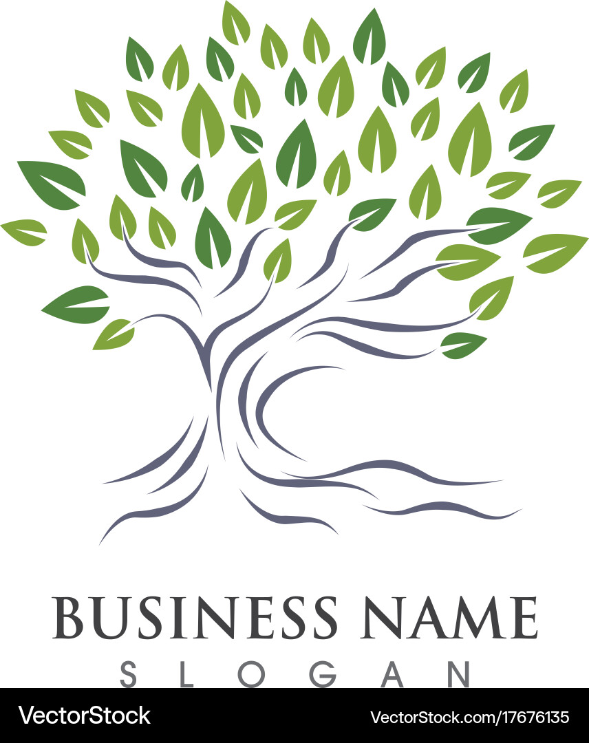 Tree icon logo template Royalty Free Vector Image