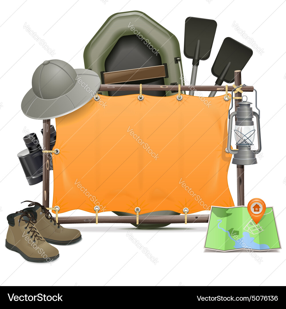 Camping frame Royalty Free Vector Image - VectorStock
