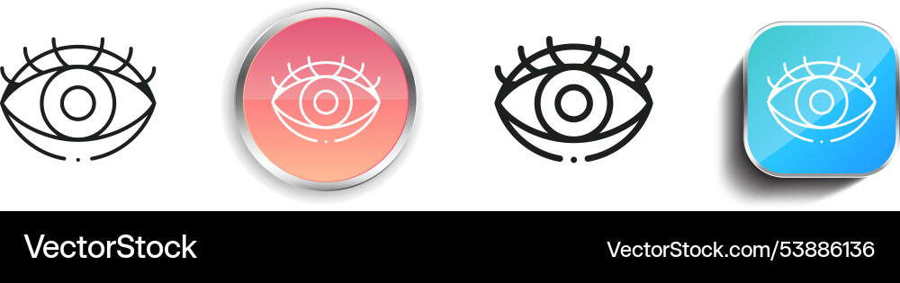 Eye icon thin linear regular and button style Eye icon thin linear regular and button style vector image