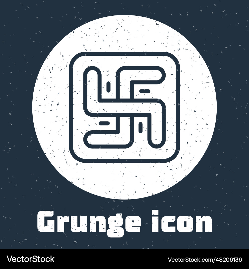 Grunge line hindu swastika religious symbol icon Grunge line hindu swastika religious symbol icon vector image
