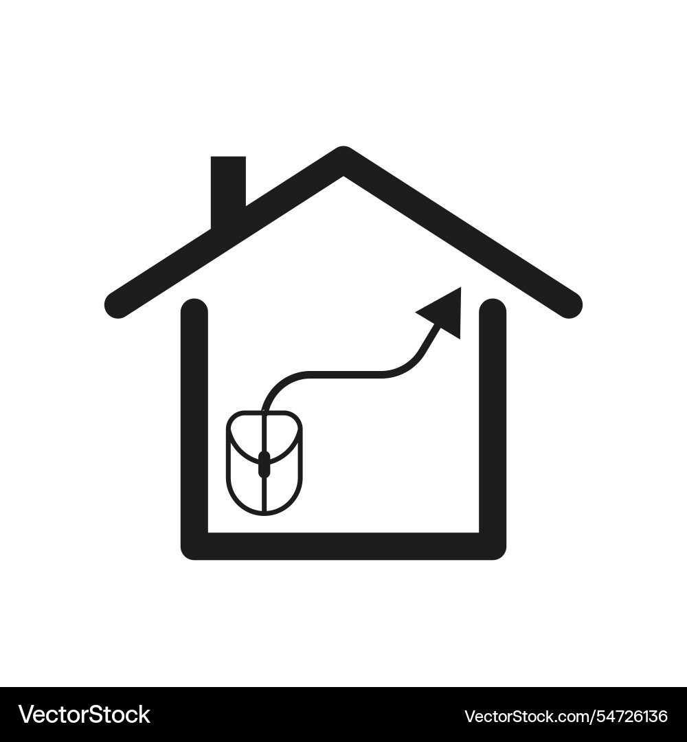 House with mouse cursor arrow path internet House with mouse cursor arrow path internet vector image