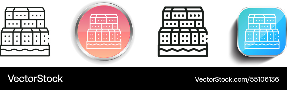 Houses icon thin linear regular and button style Houses icon thin linear regular and button style vector image