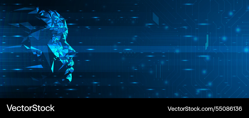 Human profile like an abstract artificial Human profile like an abstract artificial vector image