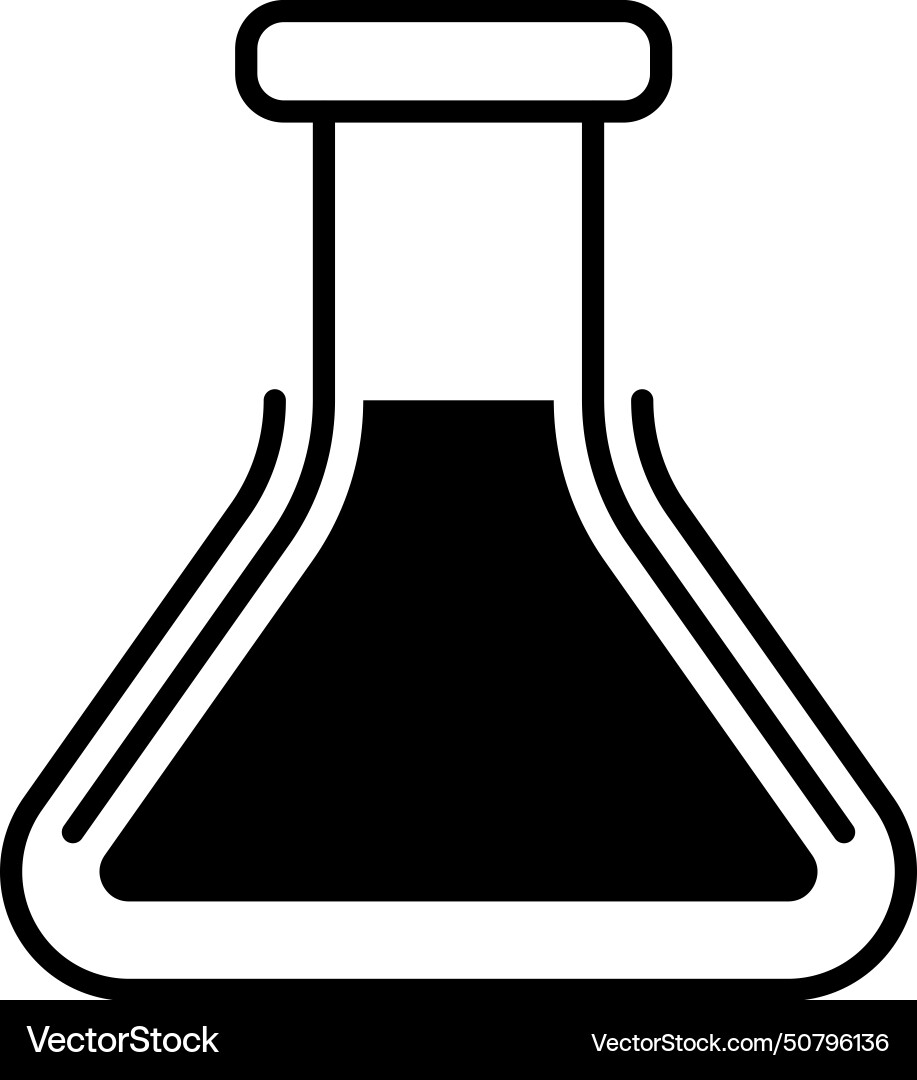 Lab flask icon line design template isolated Lab flask icon line design template isolated vector image