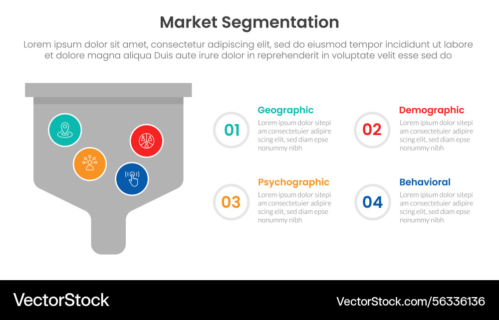 Market segmentation framework analysis Market segmentation framework analysis Vector Image