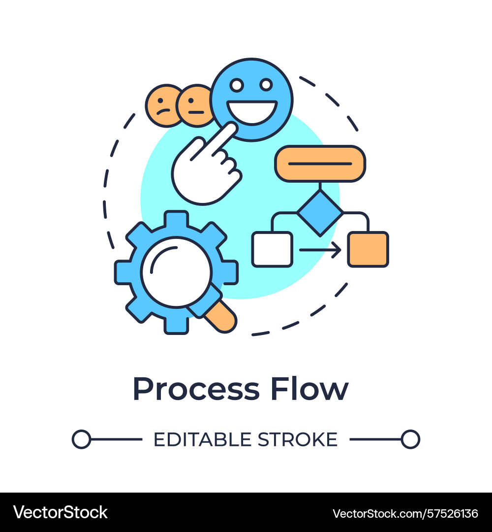 Process flow multi color concept icon Vector Image