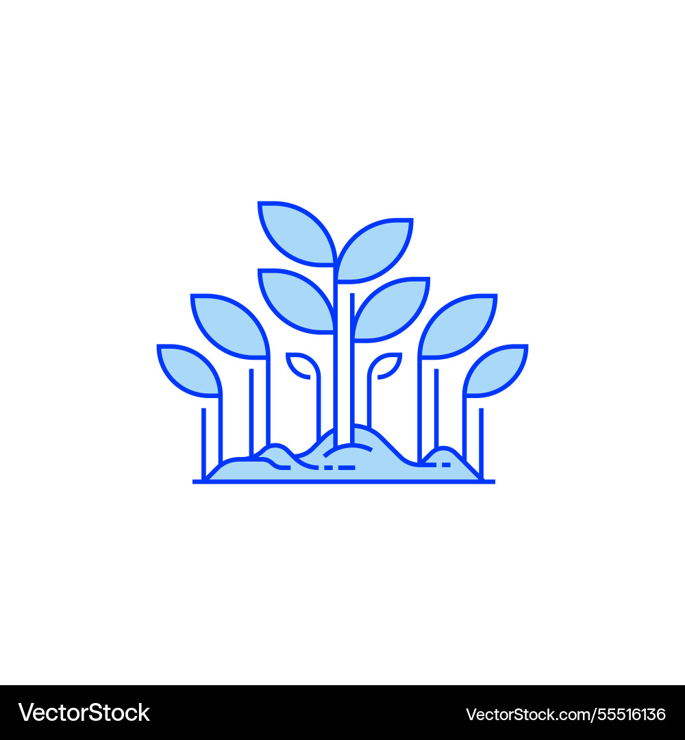 Seedling line icon linear style sign for mobile Seedling line icon linear style sign for mobile vector image