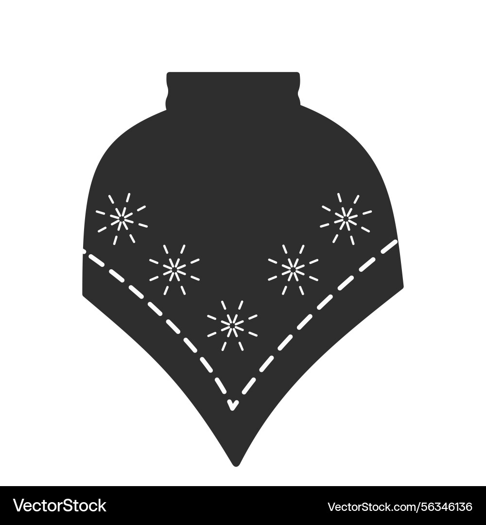 Winter poncho with snowflake pattern minimalistic Vector Image
