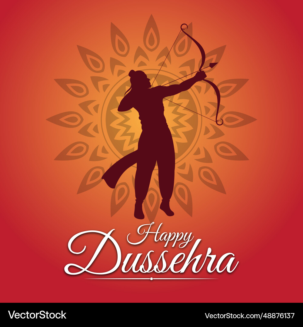 Dussehra Grußkarte mit Lord ram Haltepfeil Dussehra Grußkarte mit Lord ram Haltepfeil vektorbild