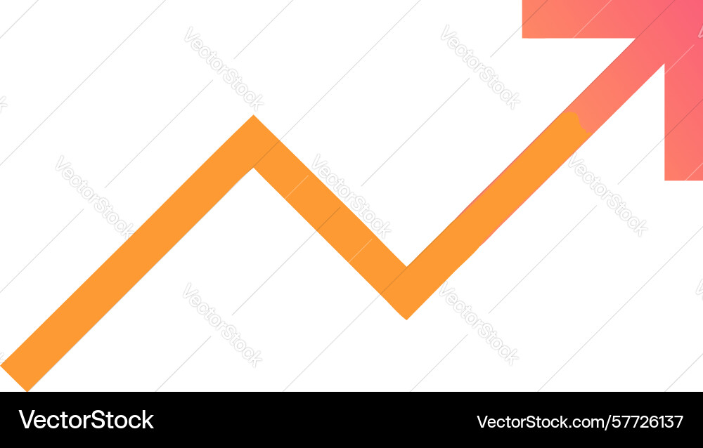 Dynamic zigzag upward trending arrow design vector image