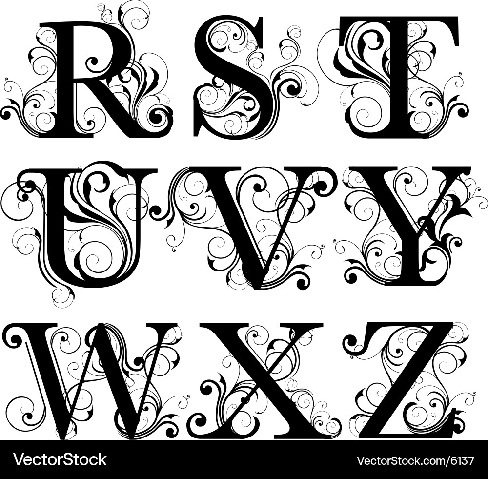 Elegant Script Capitals vector image