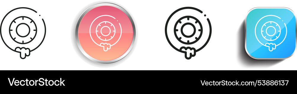 Eye ball icon thin linear regular and button Eye ball icon thin linear regular and button vector image