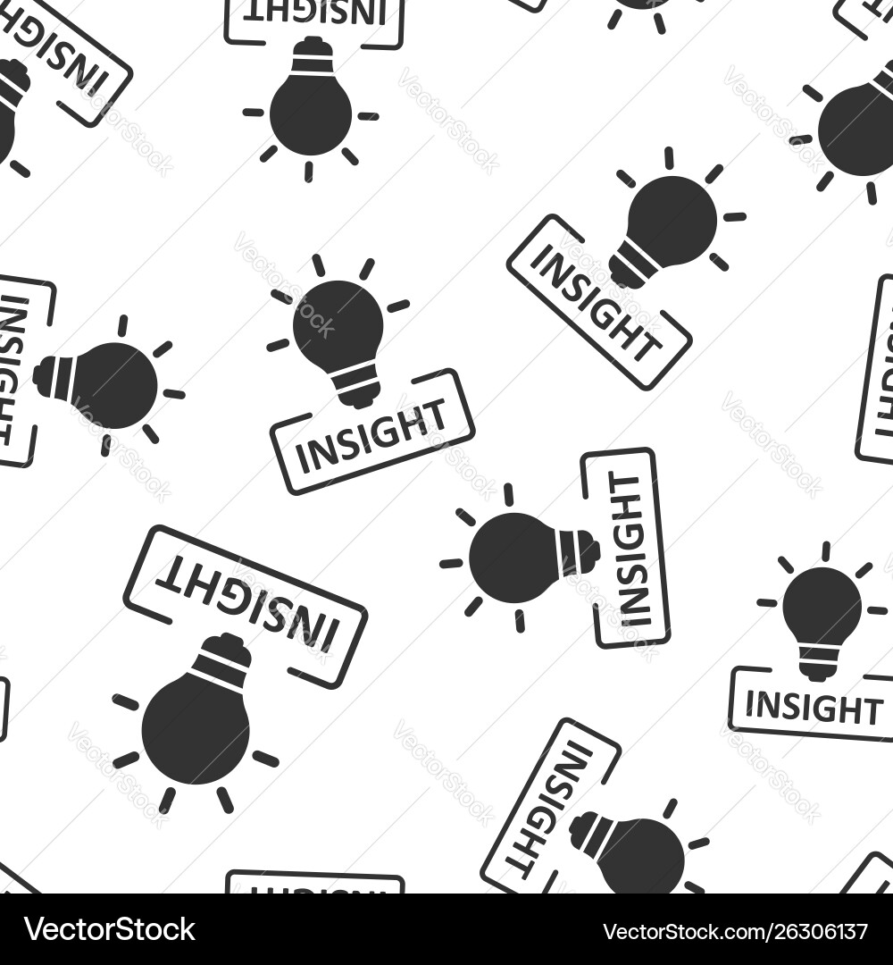 Insight icon seamless pattern background bulb Insight icon seamless pattern background bulb vector image