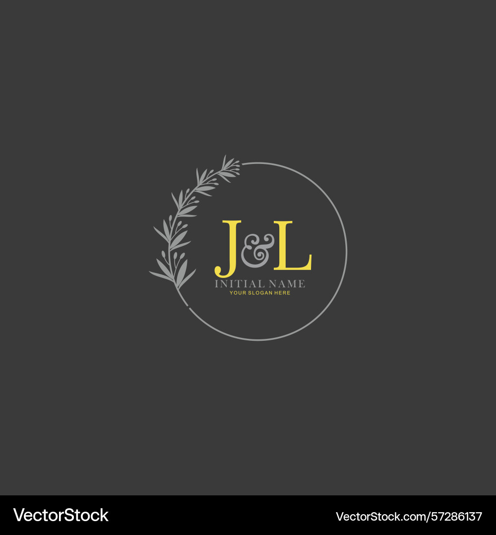 Jl initial logo templates with botanical elements Jl initial logo templates with botanical elements Vector Image