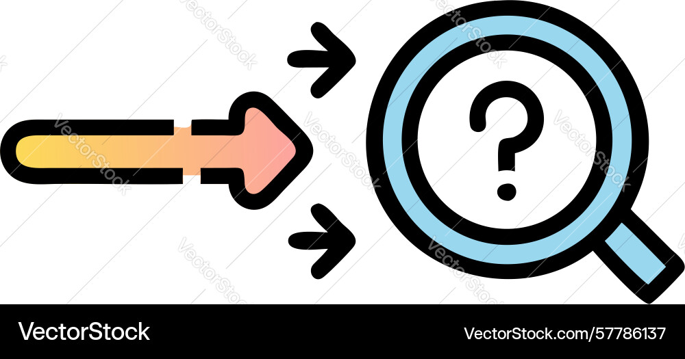 Problem solving magnifying glass with question vector image