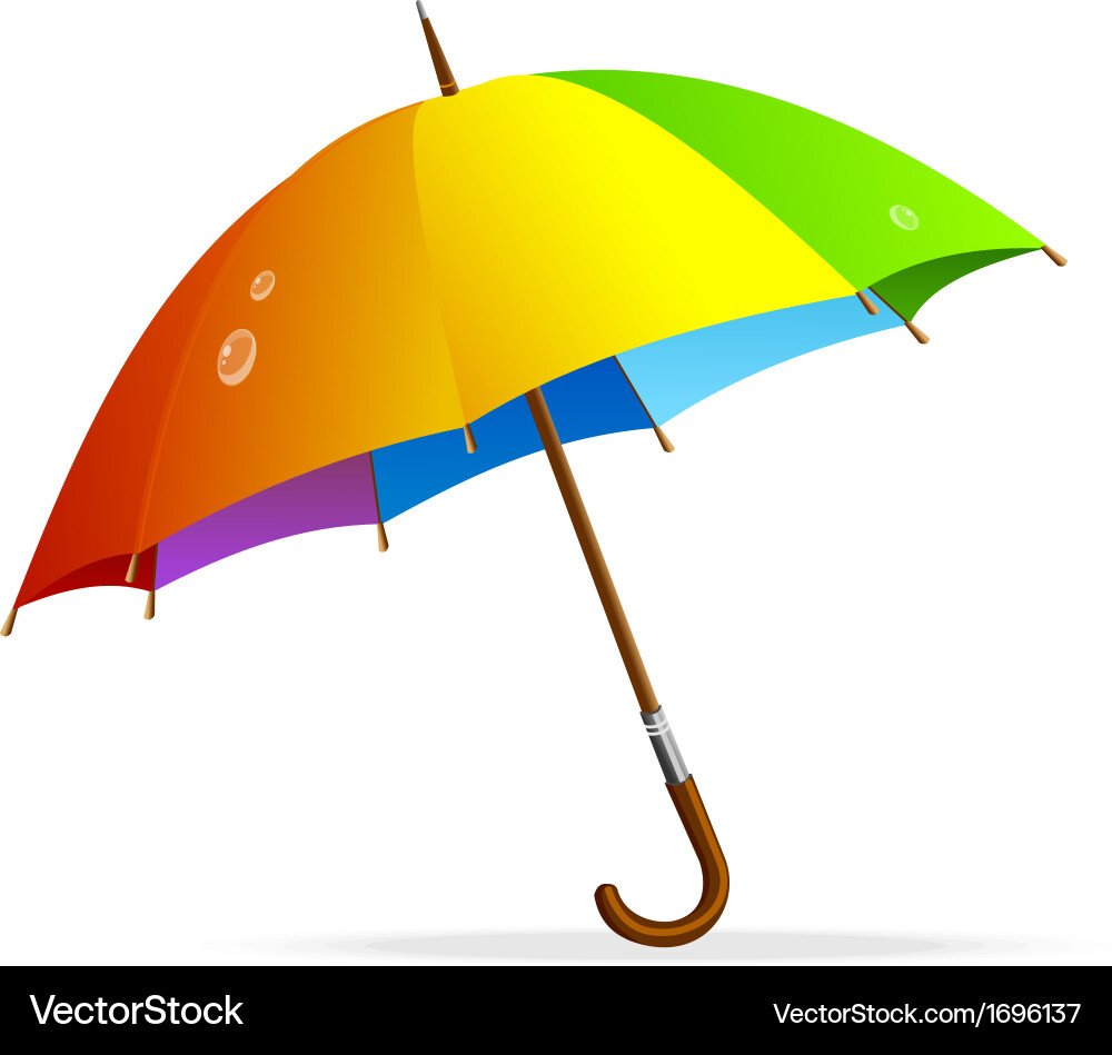 Rainbow umbrella isolated Royalty Free Vector Image