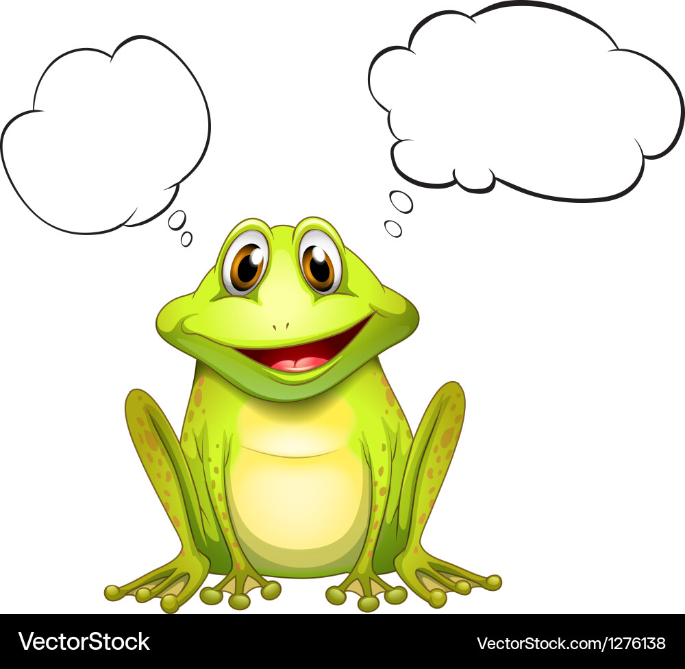 Frog with Empty Thought Bubble vector image