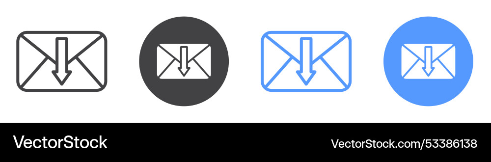 Inbox icon flat line symbol set Vector Image