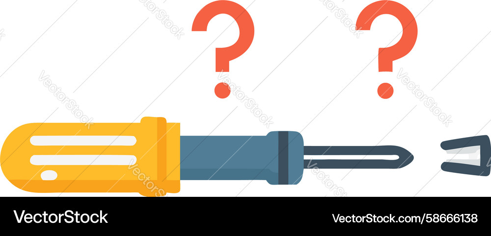 Screwdriver with multiple question marks Vector Image