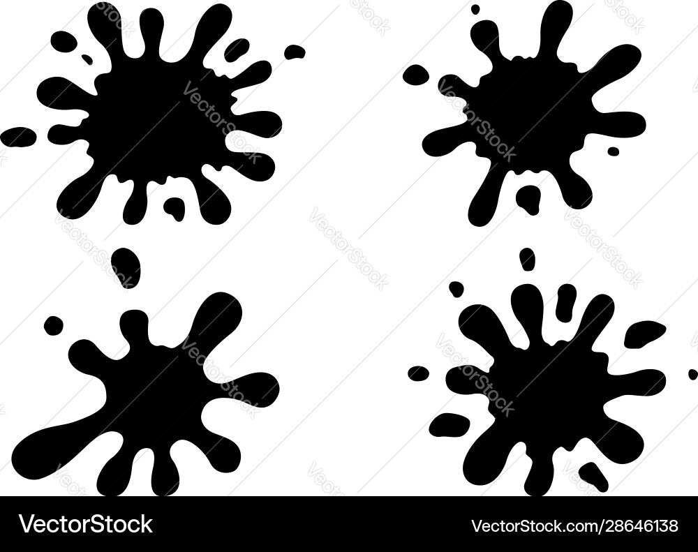 Set ink splashes design element for poster Set ink splashes design element for poster Vector Image