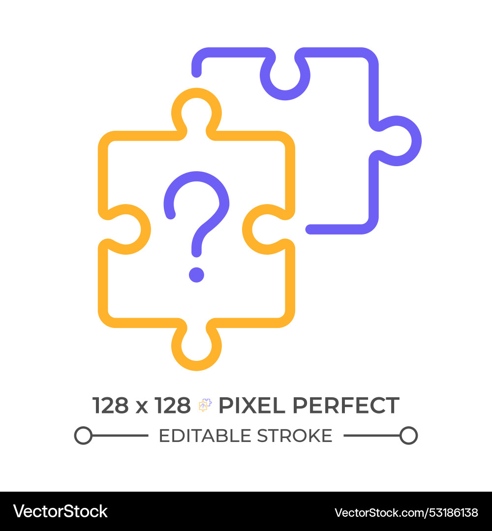 Unsolved question two color line icon Vector Image