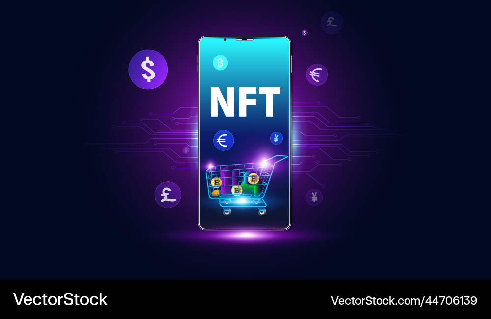 Abstract ntf digital image concept irreplaceable Abstract ntf digital image concept irreplaceable vector image