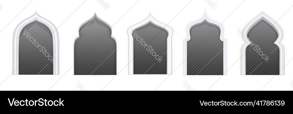 Arab windows arches islamic architecture Vector Image