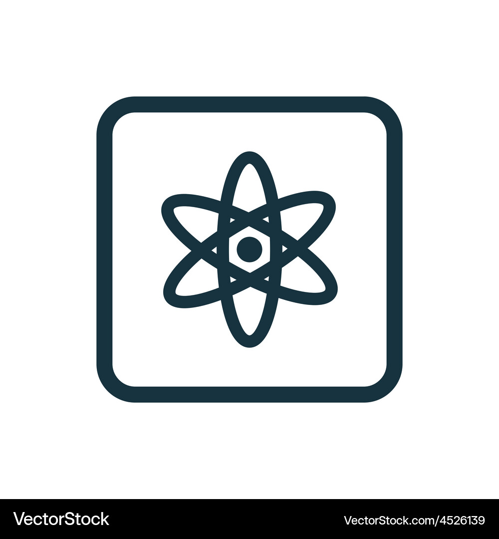 Atom icon rounded squares button Vector Image