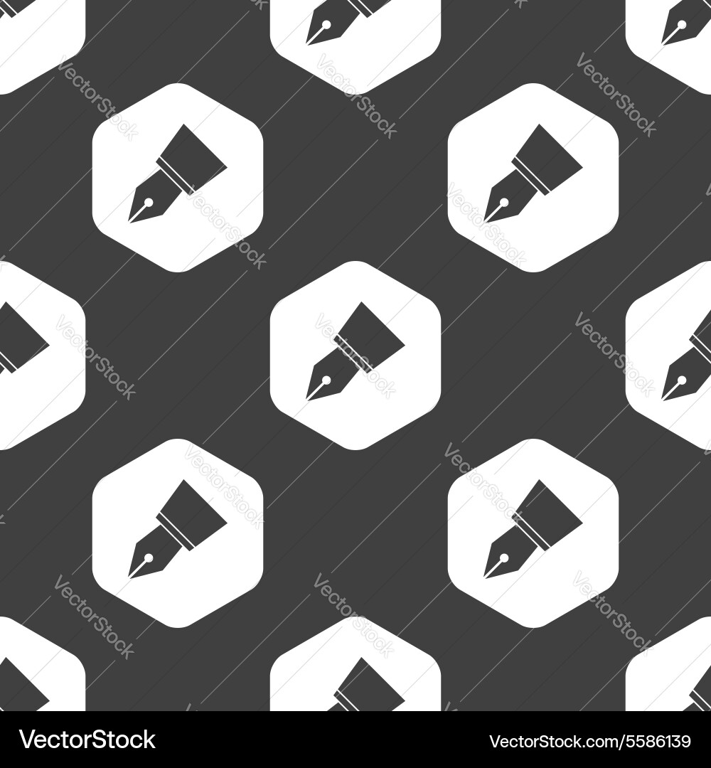 Black hexagon pen nib pattern vector image