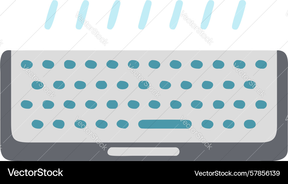 Keyboard with rain drops abstract digital input vector image