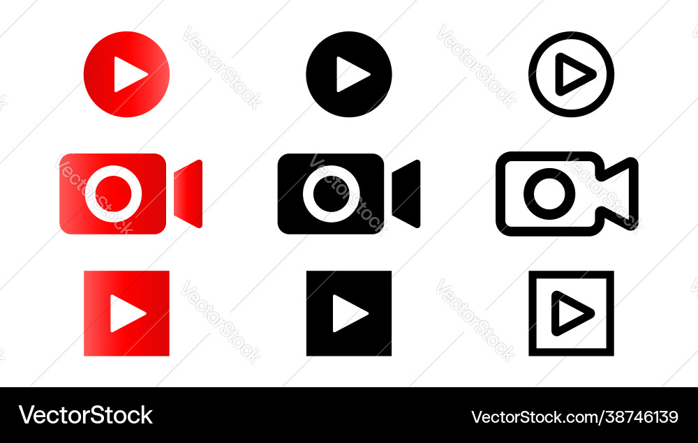 Live button play start interface design element Live button play start interface design element vector image