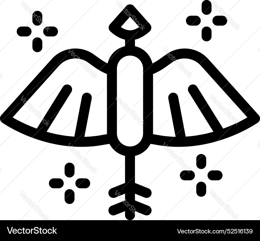 Magic bird with open wings surrounded by sparkles Magic bird with open wings surrounded by sparkles vector image