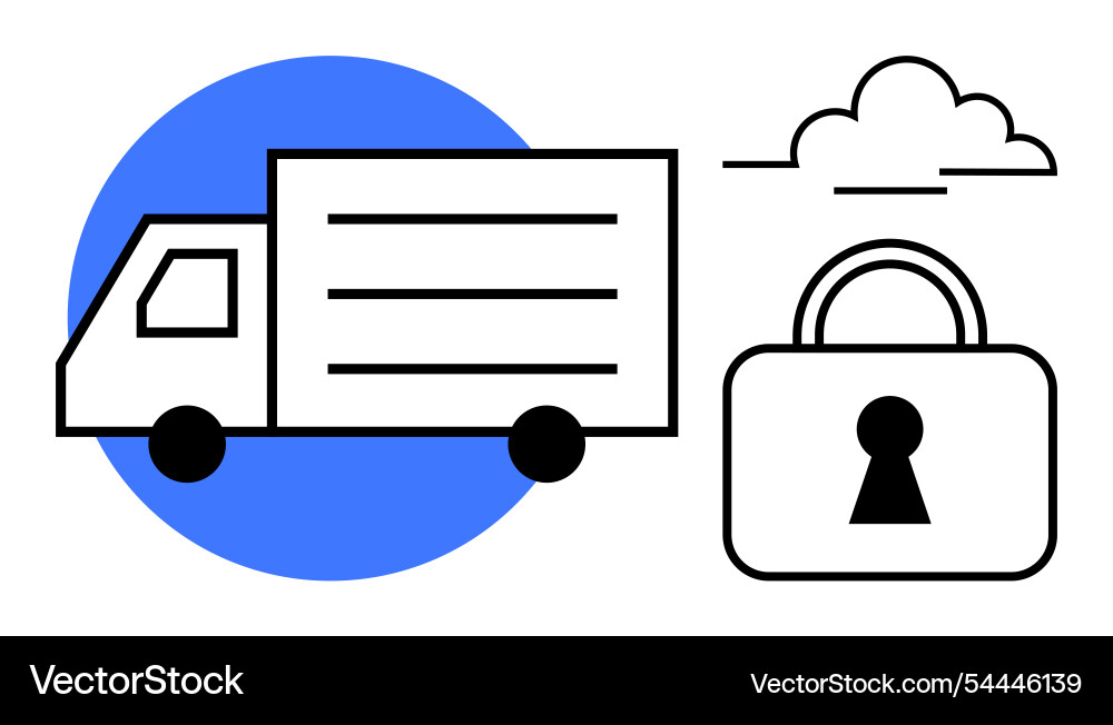 Secure cloud computing and data protection Vector Image