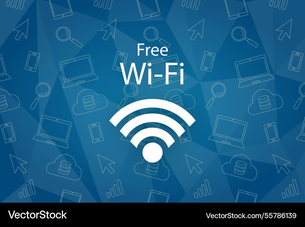Wifi background with sketches Vector Image