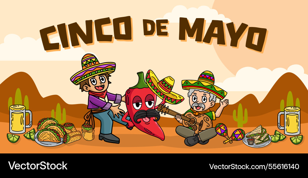 Cinco de mayo poster panorama banner background Cinco de mayo poster panorama banner background vector image