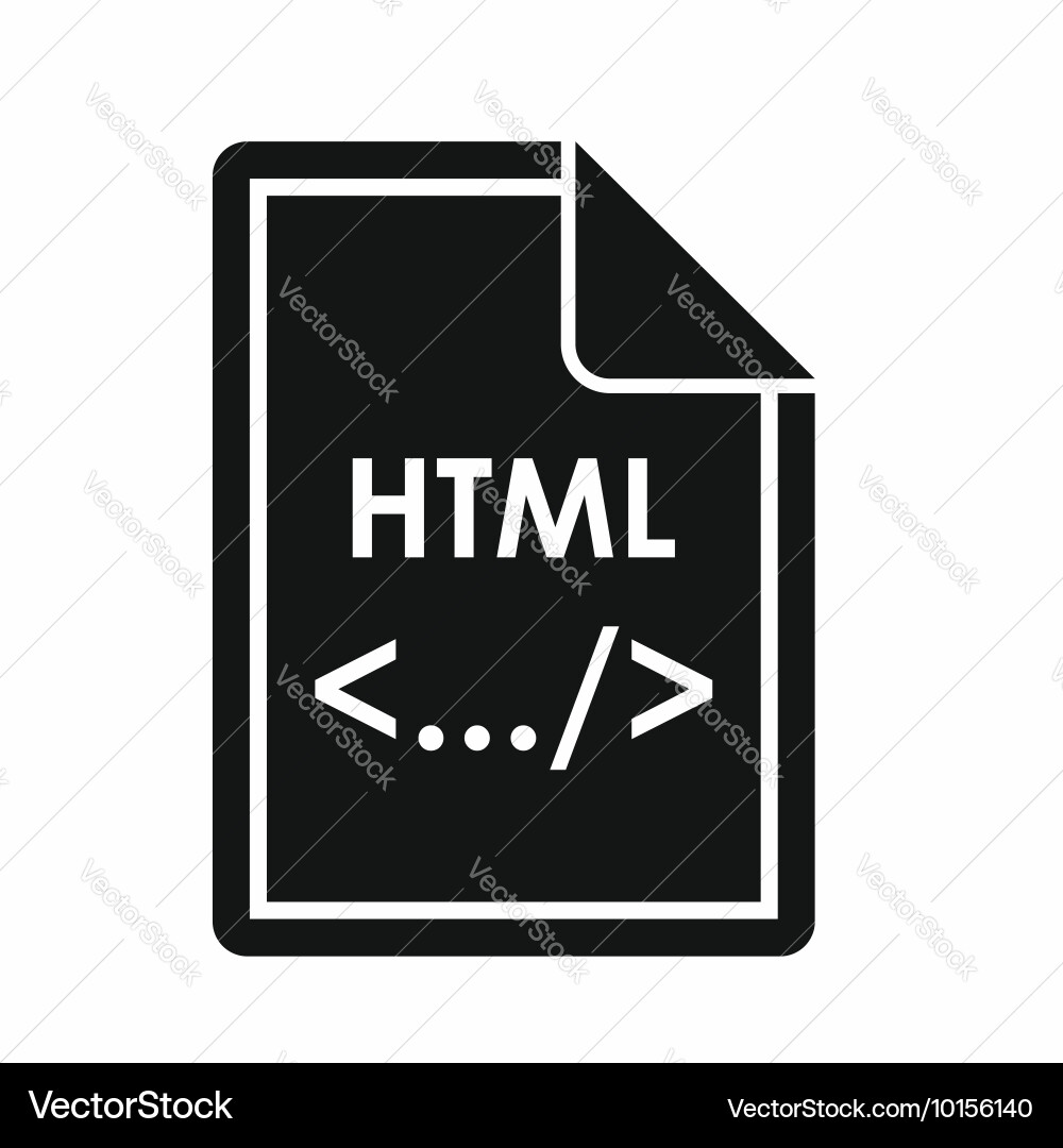 File html icon simple style vector image