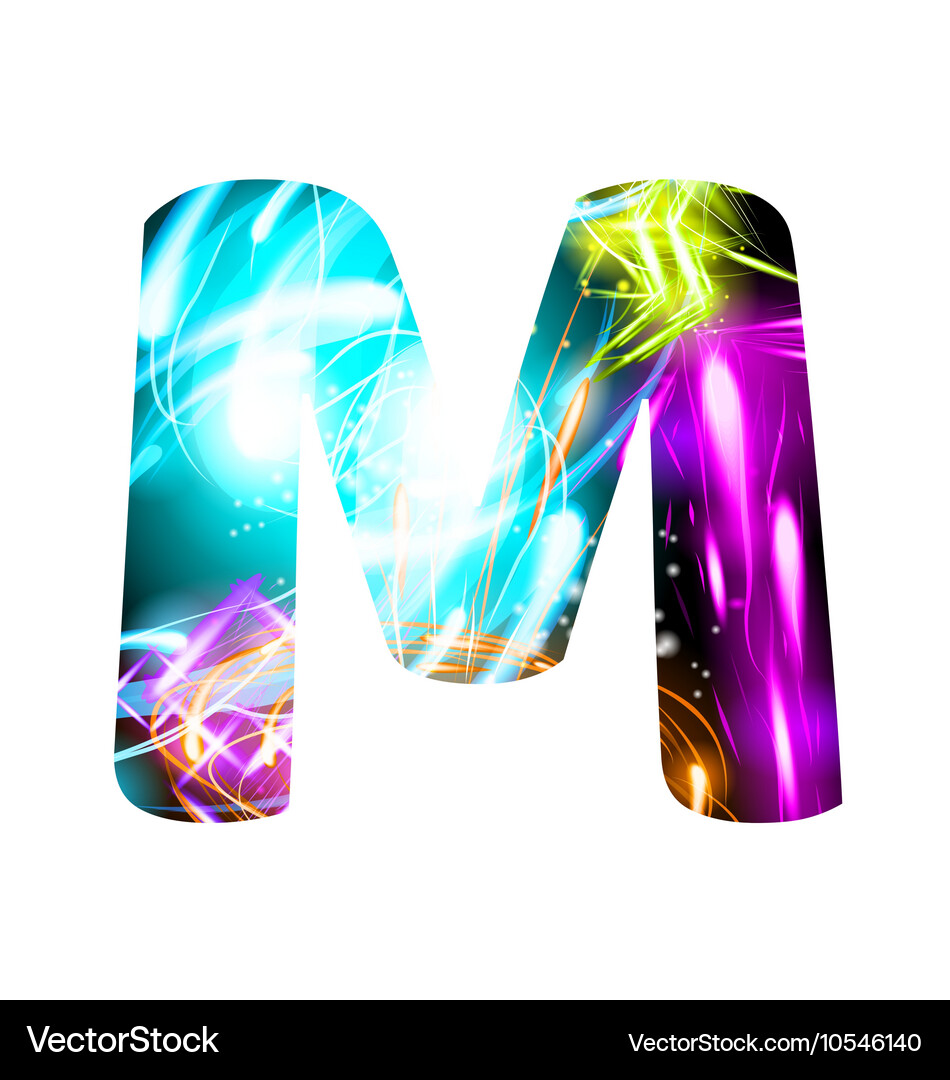 Glowing light effect neon font color design text Vector Image