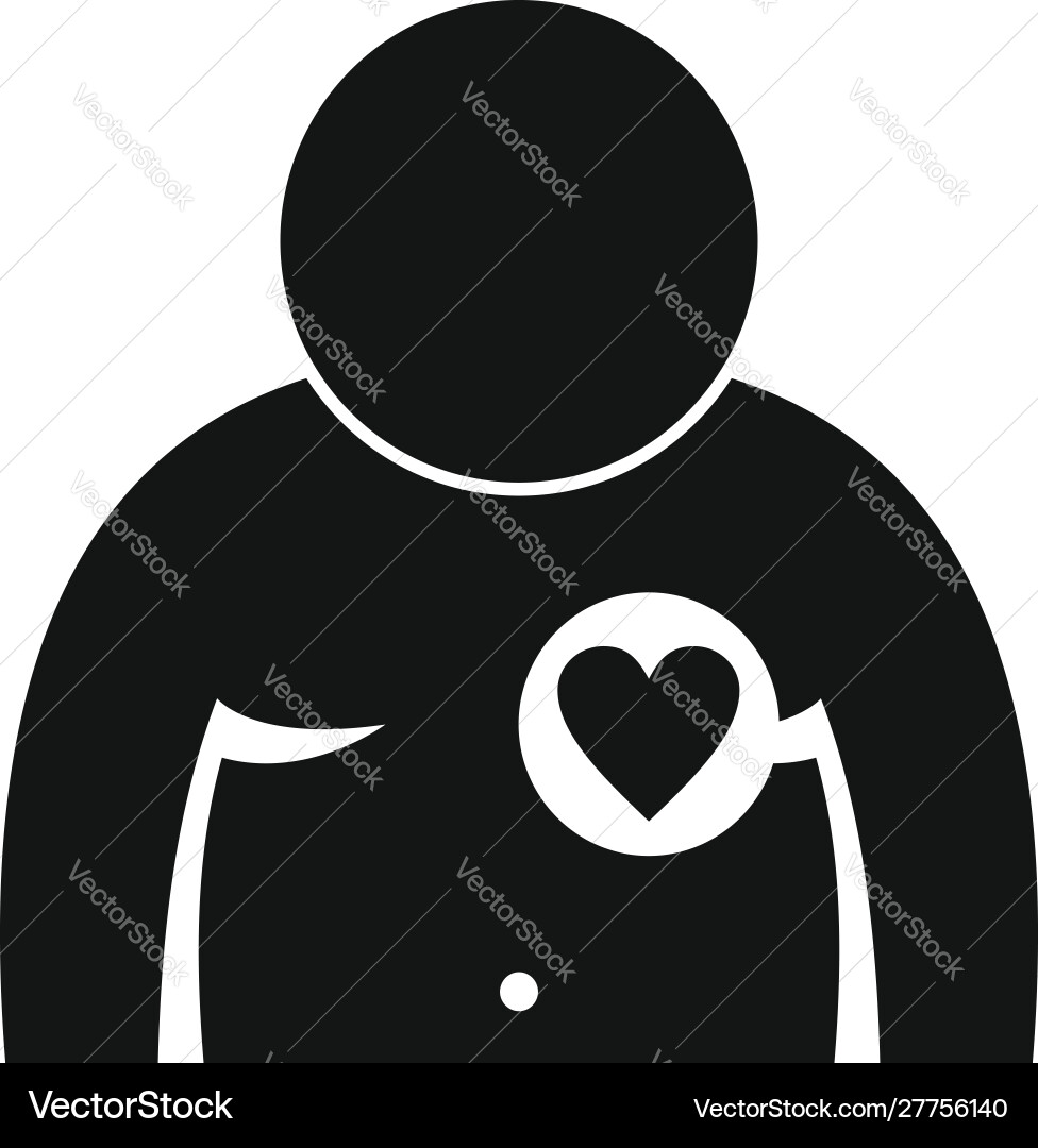 Man overweight icon simple style Vector Image