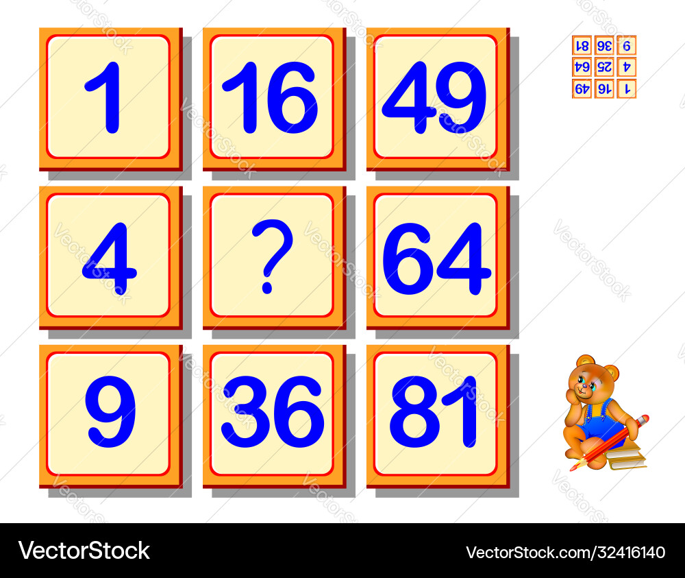 Nummer Logik Puzzle - Kinder Spiel Vektorbild