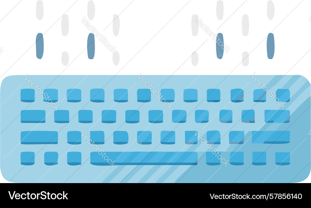 Outline keyboard with data flow minimalist tech vector image