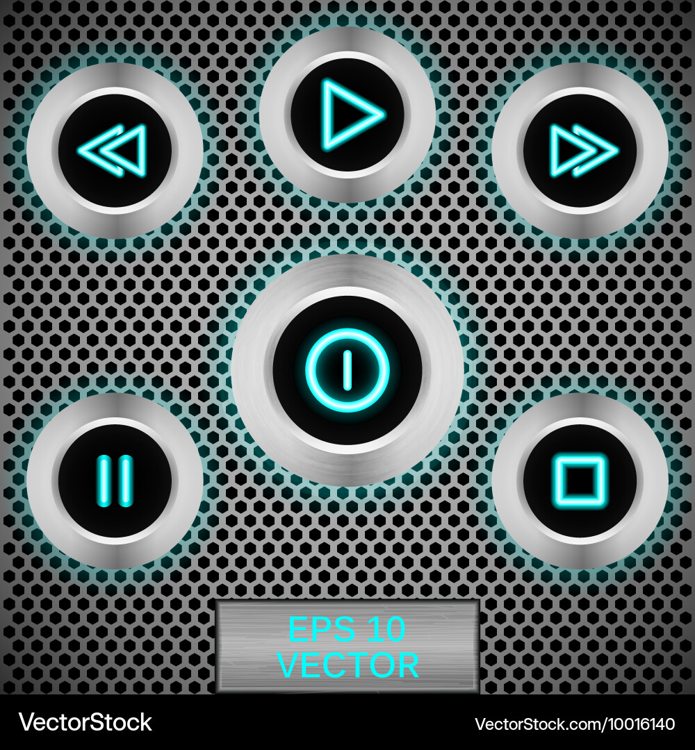 Realistic player buttons Vector Image