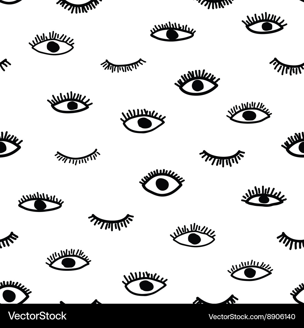 Seamless eye pattern in the bohemian style Vector Image