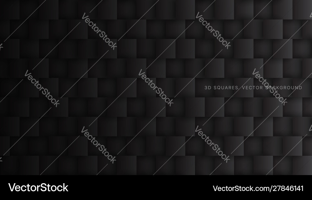 Black 3d square blocks pattern technology dark Black 3d square blocks pattern technology dark vector image