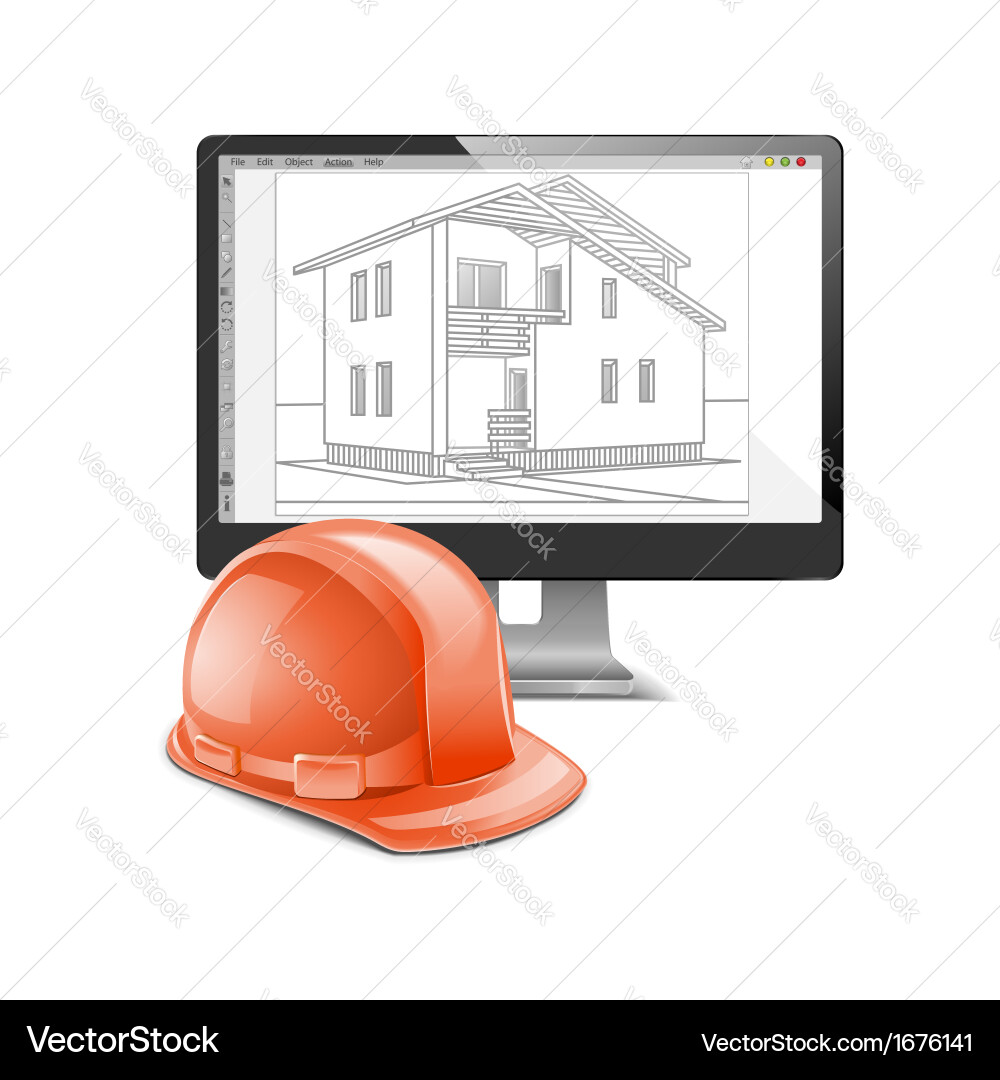 Building computer design vector image