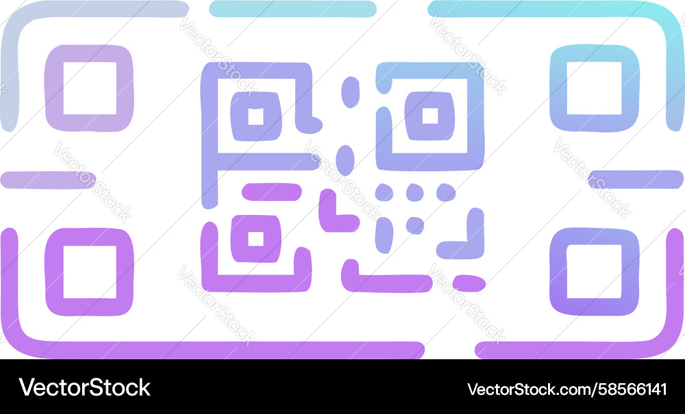 Dynamic Gradient QR Code Pattern Vector Image