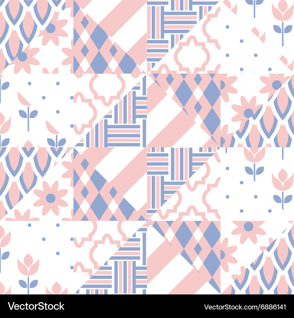 Geometric Patchwork Tile Pattern Vector Image