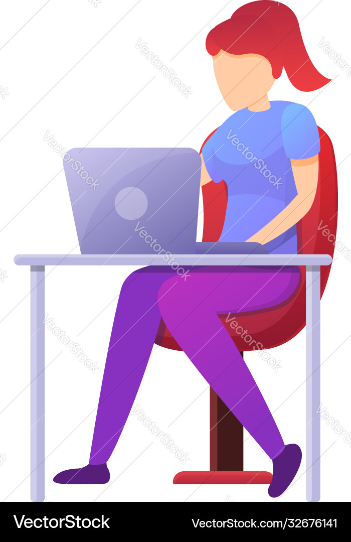 Headhunter laptop working icon cartoon style Headhunter laptop working icon cartoon style vector image