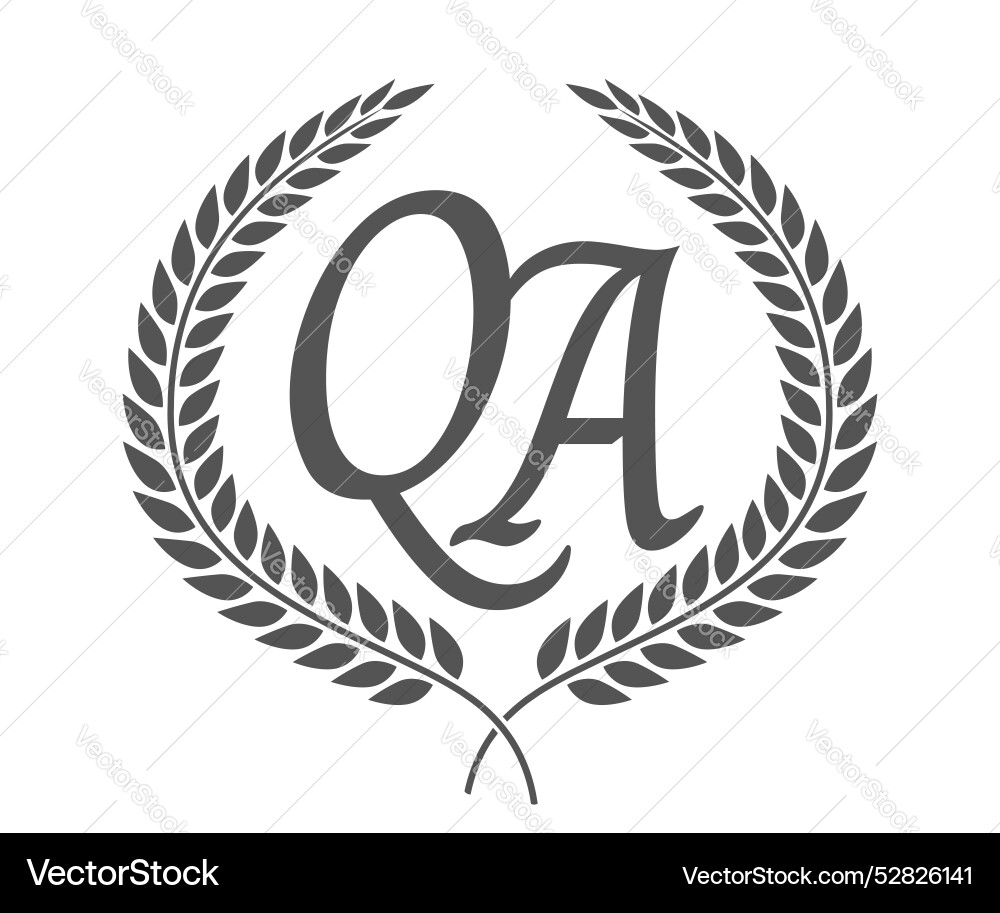 Initial letter q and a qa monogram logo design Initial letter q and a qa monogram logo design vector image